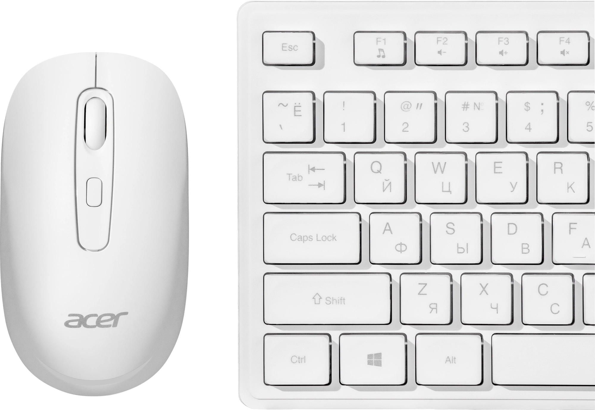 Клавиатура + мышь Acer OCC503 клав:белый мышь:белый USB беспроводная slim Multimedia (ZL.ACC11.00L) — миниатюра 5
