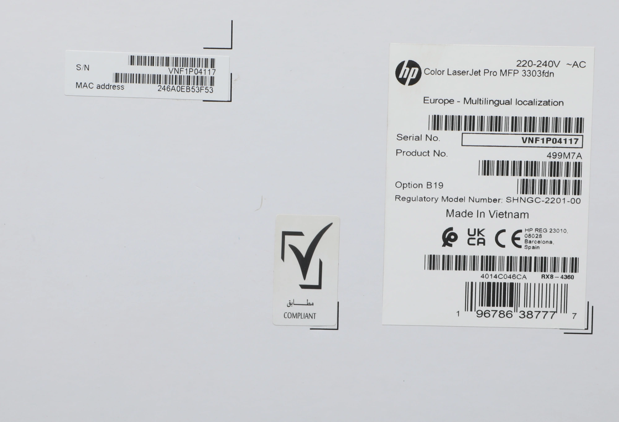 МФУ лазерный HP Color LaserJet Pro 3303fdn (499M7A) A4 Duplex белый — миниатюра 2