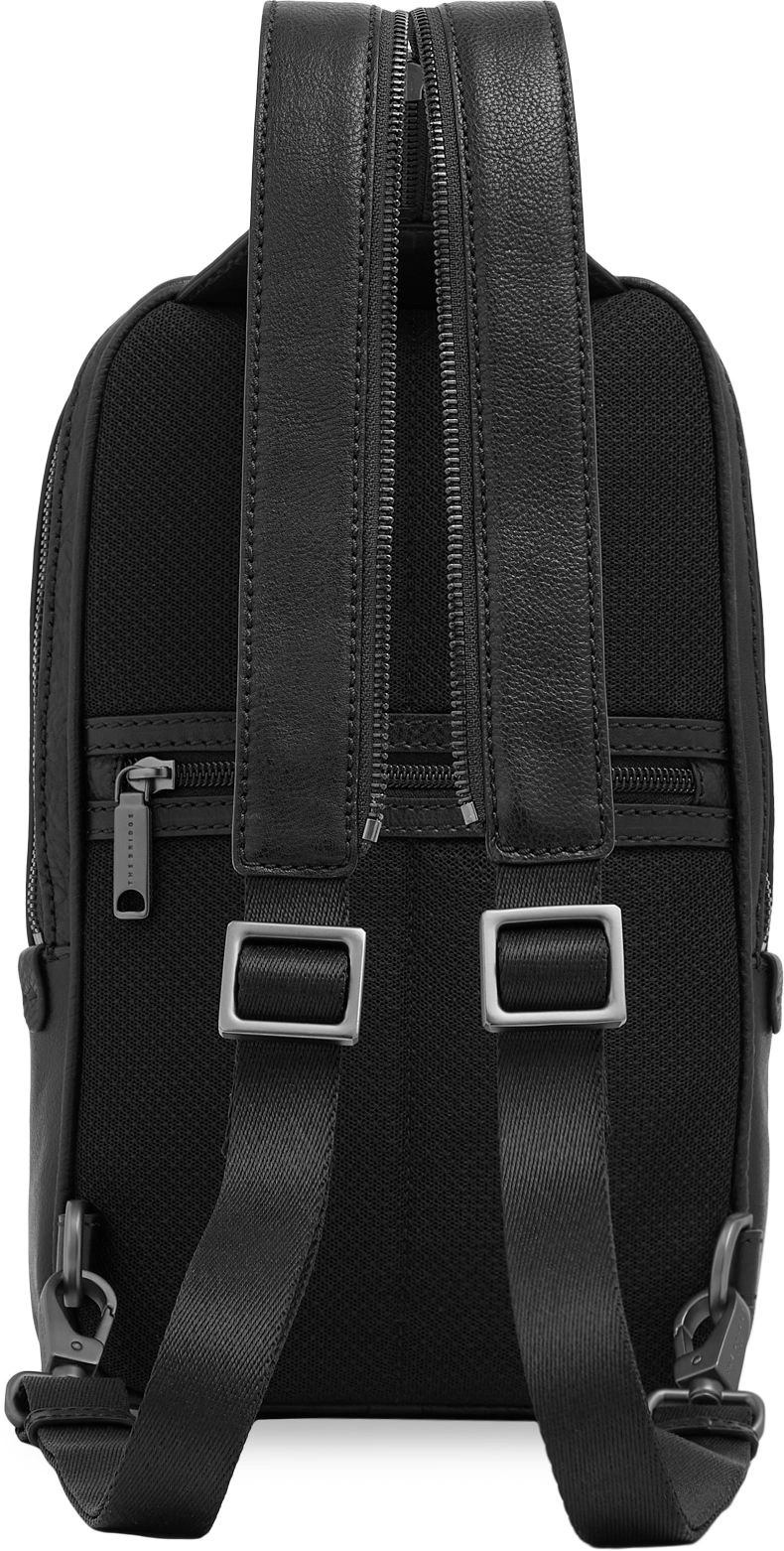 Рюкзак слинг мужской The Bridge Ludovico 053126LZ/7R черный натур.кожа — миниатюра 3