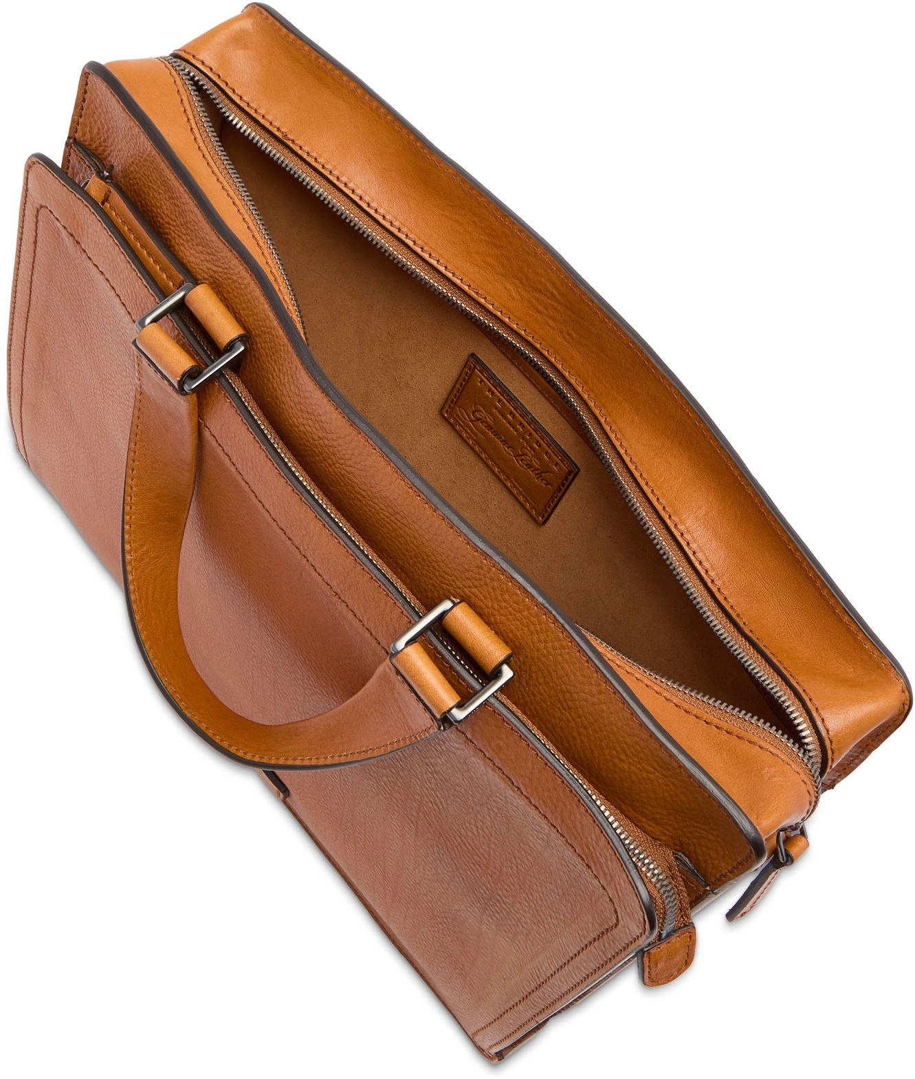 Деловая сумка The Bridge Leone Soft 063026D3/74 с отделением для ноутбука 13" коньячная натур.кожа — миниатюра 4