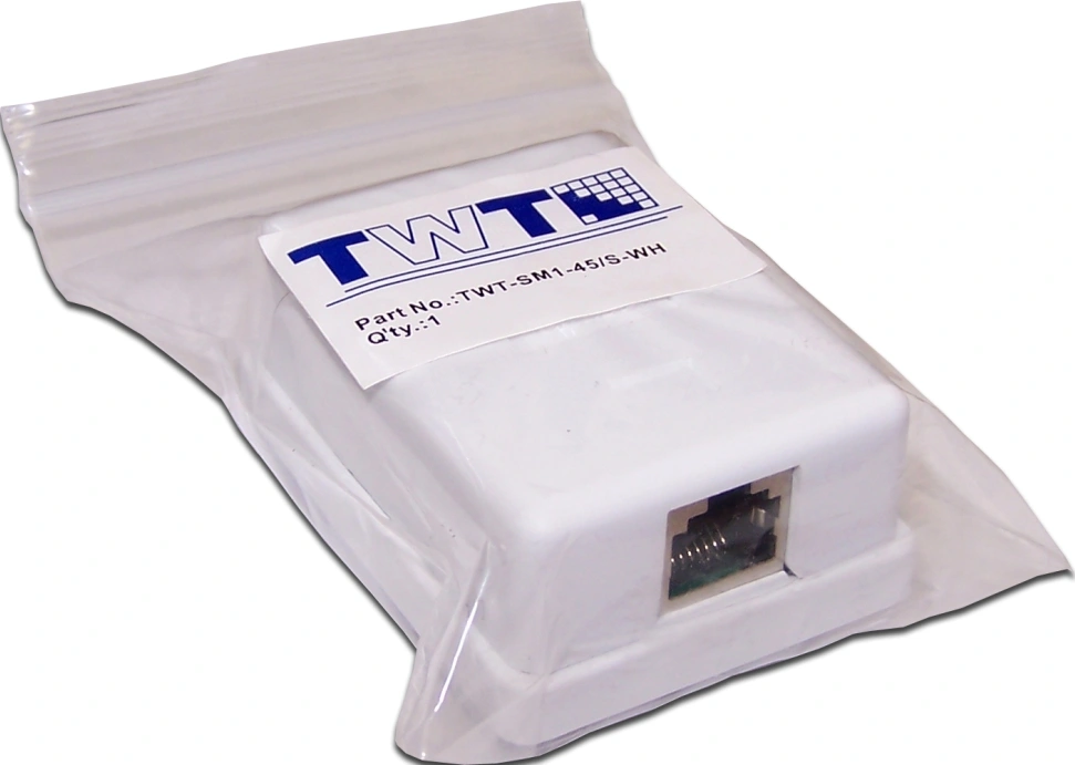 Розетка Lanmaster TWT-SM2-4545/S-WH информ. Keystone RJ45 2 кат.5E STP бел. — миниатюра 2