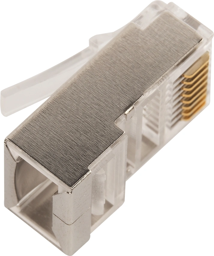 Коннектор Lanmaster (LAN-EZ45-8P8C/S5E-100) STP кат.5E RJ45 серебристый (упак.:100шт) — миниатюра 2