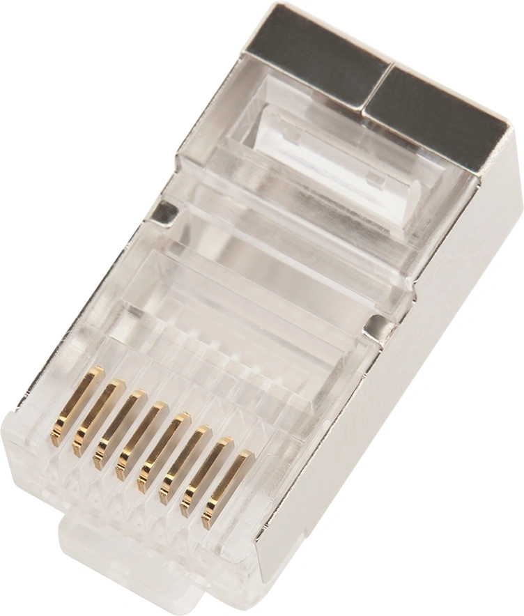 Коннектор Lanmaster (LAN-EZ45-8P8C/S5E-100) STP кат.5E RJ45 серебристый (упак.:100шт) — миниатюра 3