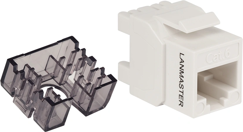 Модуль Lanmaster LAN-OK45U6/180N-WH информ. Keystone RJ45 кат.6 UTP бел. — фото 1