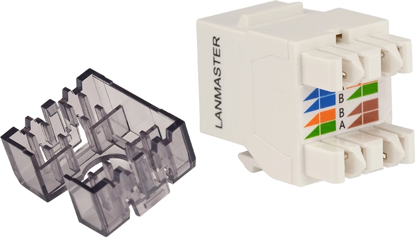 Модуль Lanmaster LAN-OK45U6/180N-WH информ. Keystone RJ45 кат.6 UTP бел. — миниатюра 2