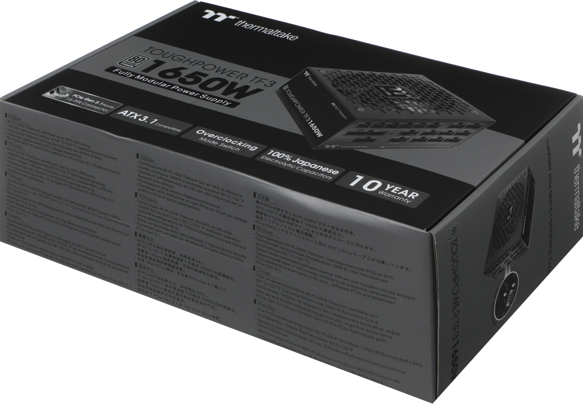 Блок питания Thermaltake ATX 1650W Toughpower TF3 Gen.5 80+ titanium (20+4pin) APFC 140mm fan color LED 16xSATA Cab Manag RTL — миниатюра 2