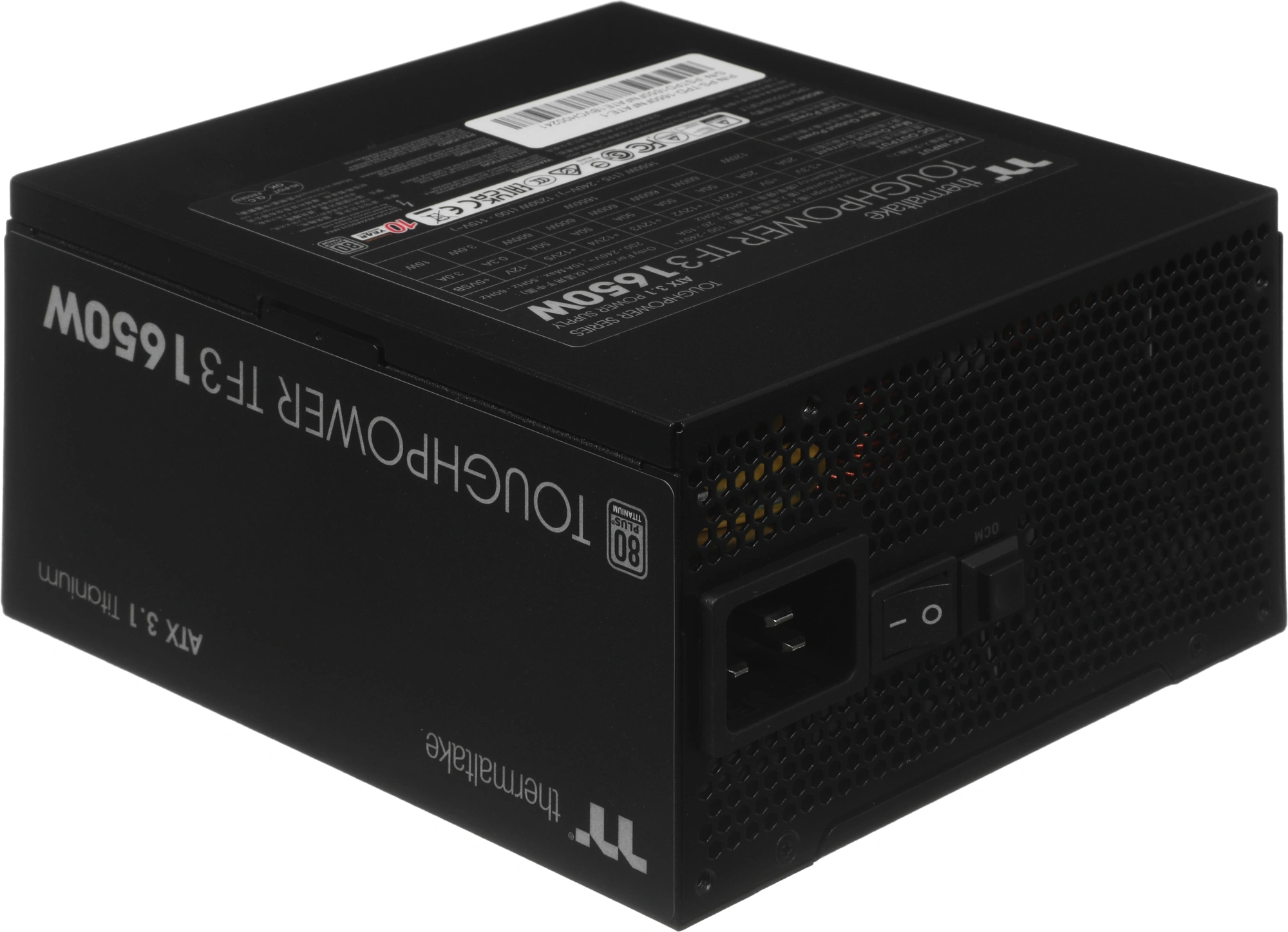 Блок питания Thermaltake ATX 1650W Toughpower TF3 Gen.5 80+ titanium (20+4pin) APFC 140mm fan color LED 16xSATA Cab Manag RTL — миниатюра 8