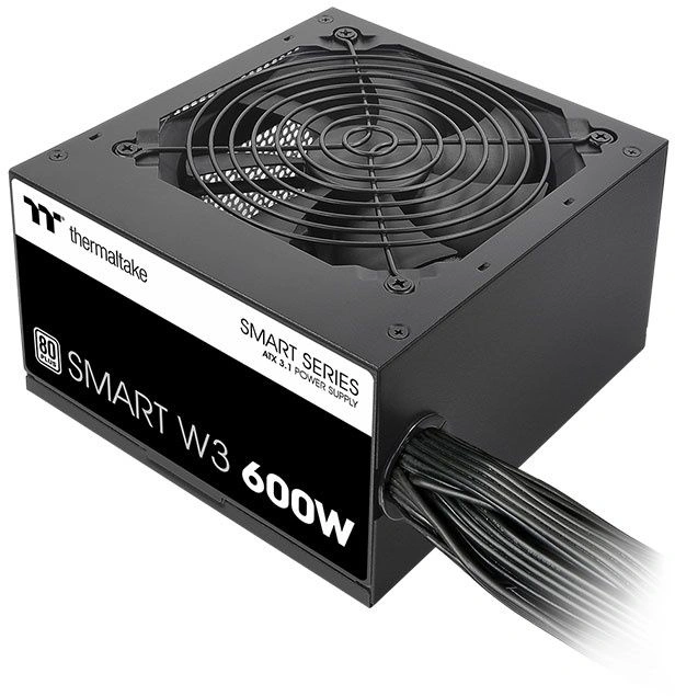 Блок питания Thermaltake ATX 600W Smart W3 Gen.5 80+ white (20+4pin) APFC 120mm fan 4xSATA RTL — фото 1