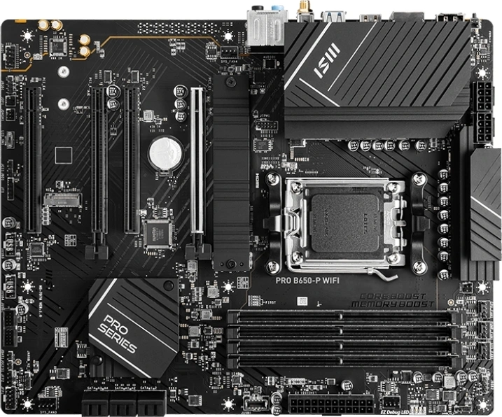 Материнская плата MSI PRO B650-P WIFI Socket AM5 AMD B650 4xDDR5 ATX AC`97 8ch(7.1) 2.5Gg RAID+HDMI+DP — фото 1