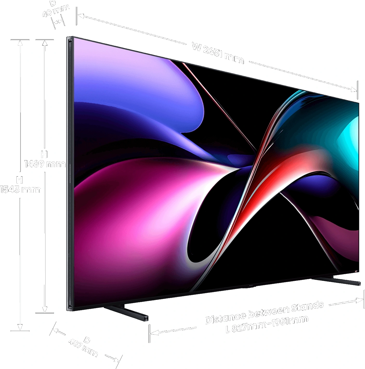Телевизор QLED Hisense 116" 116UXQ угольно-серый 4K Ultra HD 120Hz MEMC DVB-T DVB-T2 DVB-C DVB-S DVB-S2 USB WiFi Smart TV — миниатюра 4