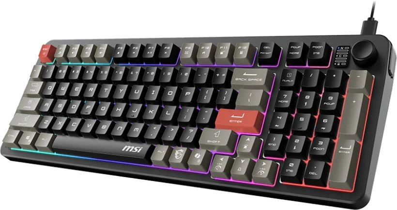 Клавиатура MSI GK110 черный/серый USB Multimedia for gamer LED (S11-04RU258-HH9) кабель 1.5м — фото 1