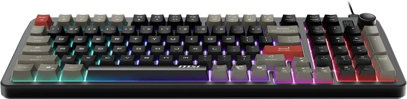 Клавиатура MSI GK110 черный/серый USB Multimedia for gamer LED (S11-04RU258-HH9) кабель 1.5м — миниатюра 2