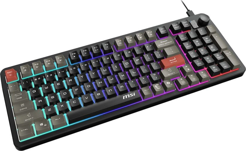 Клавиатура MSI GK110 черный/серый USB Multimedia for gamer LED (S11-04RU258-HH9) кабель 1.5м — миниатюра 4