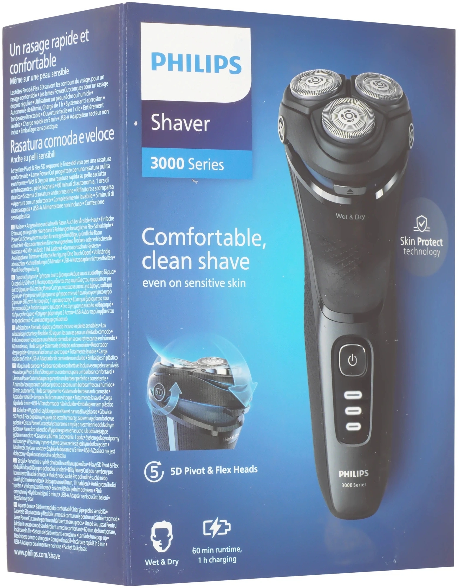 Бритва роторная Philips Series 3000 S3244/12 реж.эл.:3 питан.:аккум. серый — миниатюра 9