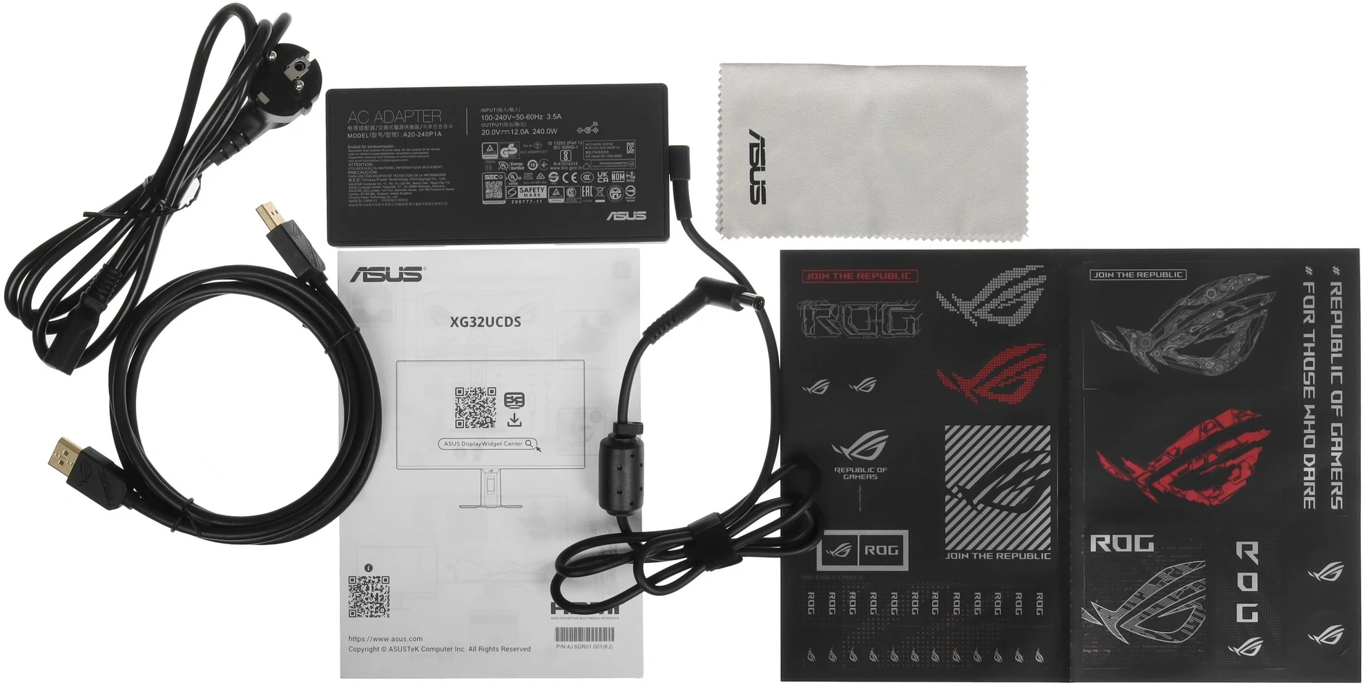 Монитор Asus 31.5" ROG Strix XG32UCDS черный QD OLED LED 0.03ms 16:9 HDMI матовая HAS Piv 1500000:1 1000cd 178гр/178гр 3840x2160 165Hz FreeSync Premium DP 4K USB 6.6кг — миниатюра 16