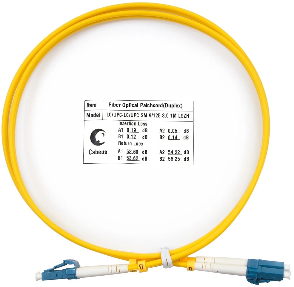 Патч-корд Cabeus FOP(D)-9-LC-LC-1M 2x9/125 OS2 LC дуплекс-LC дуплекс 1м LSZH желтый — миниатюра 2
