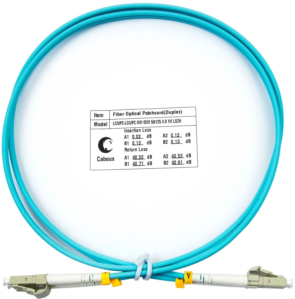 Патч-корд Cabeus FOP-50-LC-LC-1M 2x50/125 OM3 LC дуплекс-LC дуплекс 1м LSZH бирюзовый — миниатюра 2