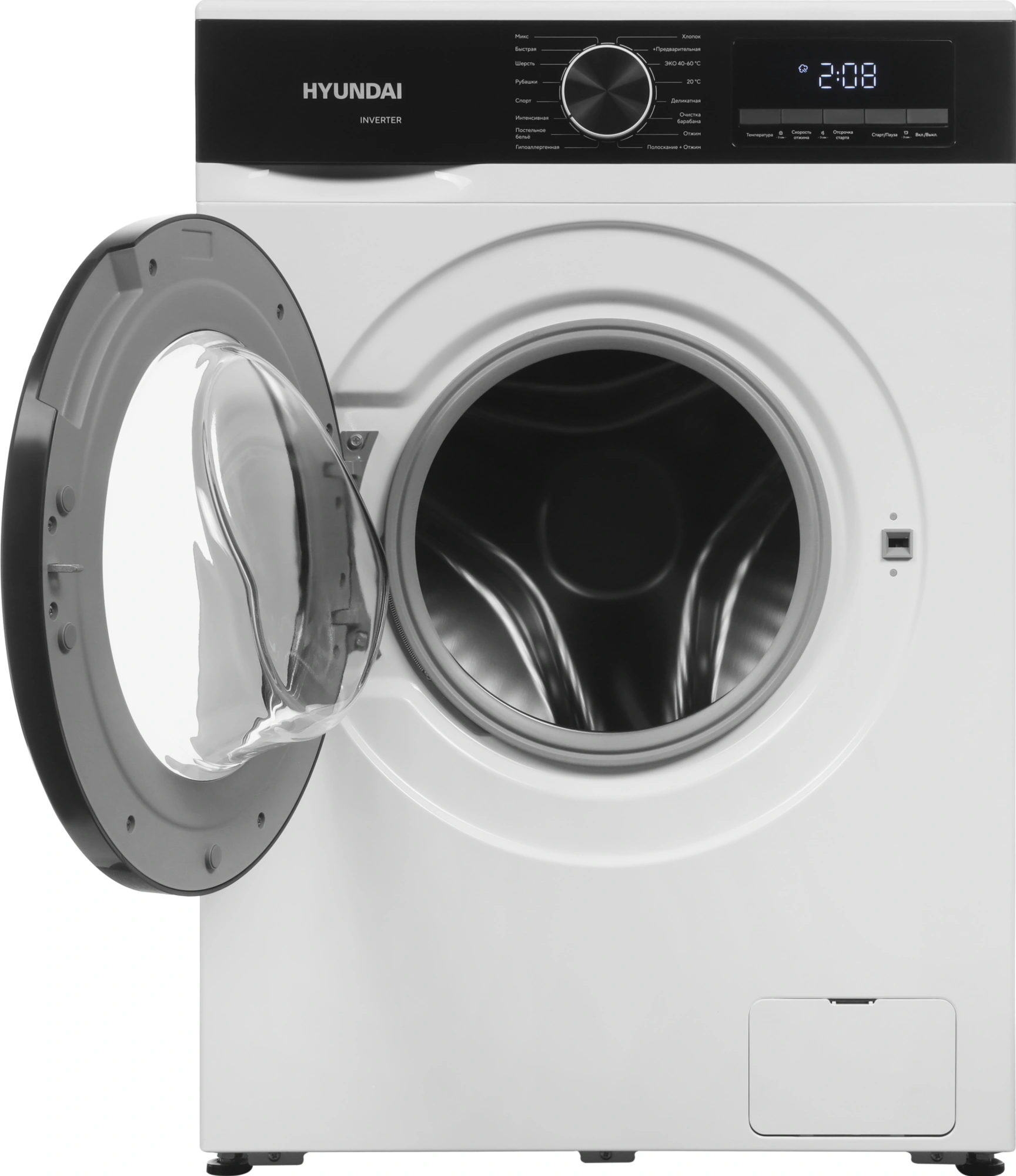 Стиральная машина Hyundai WME7210 класс: A+++ загр.фронтальная макс.:7кг белый инвертор — миниатюра 7
