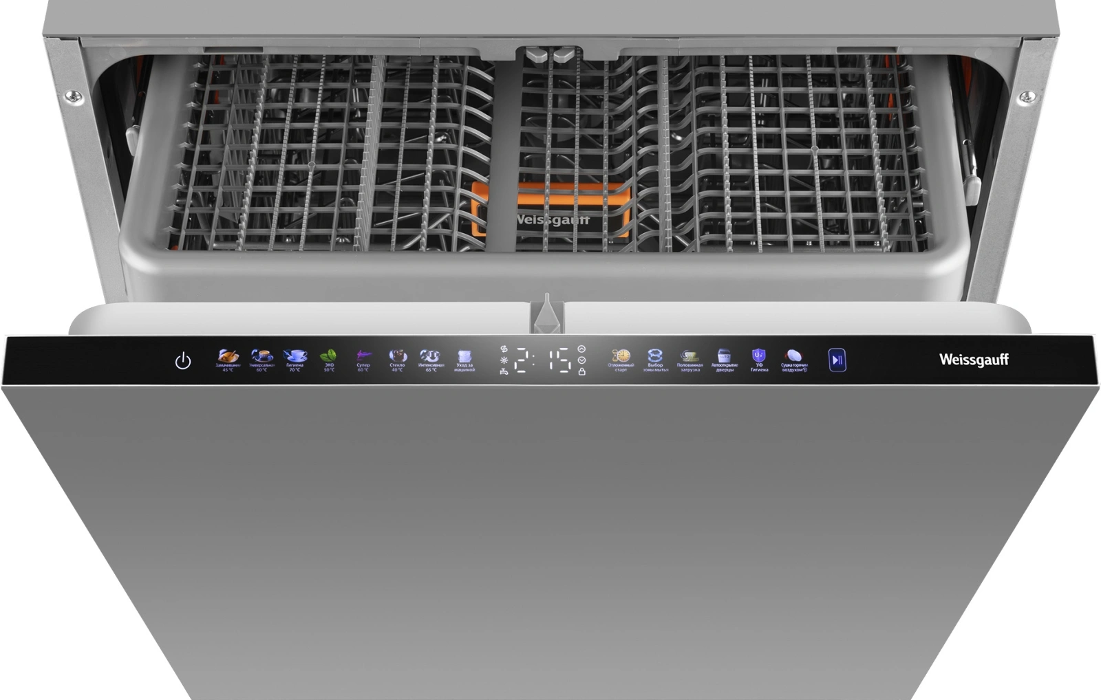 Посудомоечная машина встраив. Weissgauff BDW 6138 Touch Inverter Autoopen Timer Floor полноразмерная серебристый инвертор — миниатюра 12