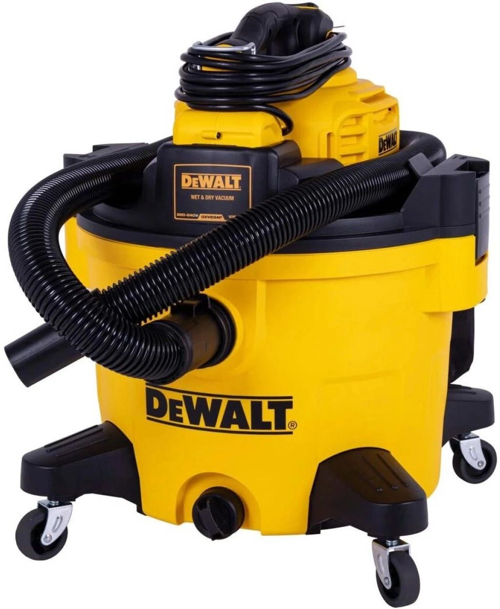 Строительный пылесос DeWalt DXV234P 1080Вт (уборка: сухая/влажная/выдув/сбор воды) желтый — миниатюра 9