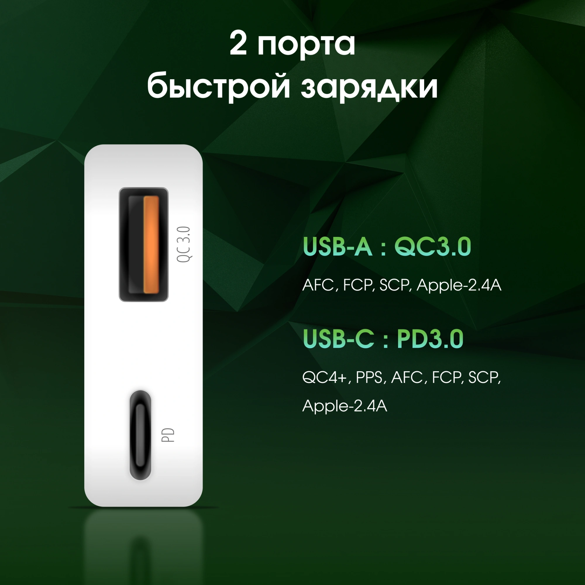 Сетевое зар./устр. Digma Pro DPW2A 20W 3A (PD+QC) USB-C/USB-A универсальное белый (DPW2A2GX11WH) — миниатюра 4
