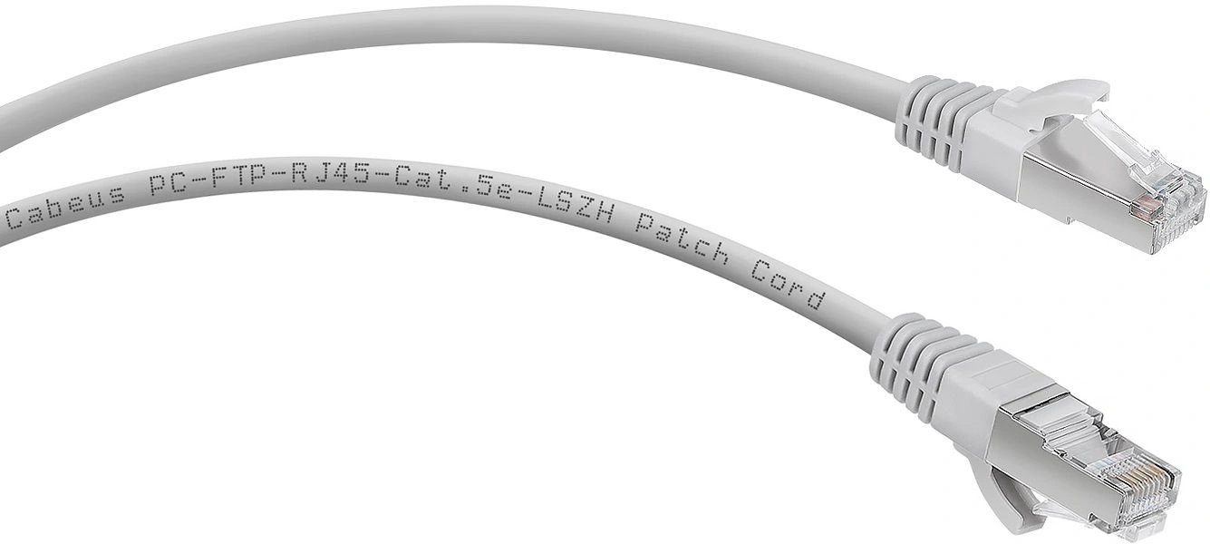 Патч-корд Cabeus PC-FTP-RJ45-CAT.5E-20M-LSZH F/UTP RJ-45 вил.-вилка RJ-45 кат.5E 20м серый LSZH — миниатюра 2