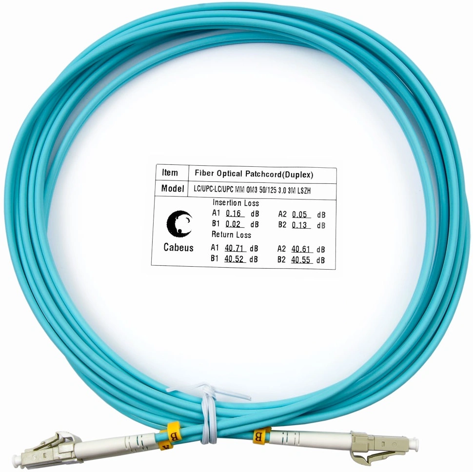Патч-корд Cabeus FOP-50-LC-LC-3M 2x50/125 OM3 LC дуплекс-LC дуплекс 3м LSZH бирюзовый — миниатюра 2