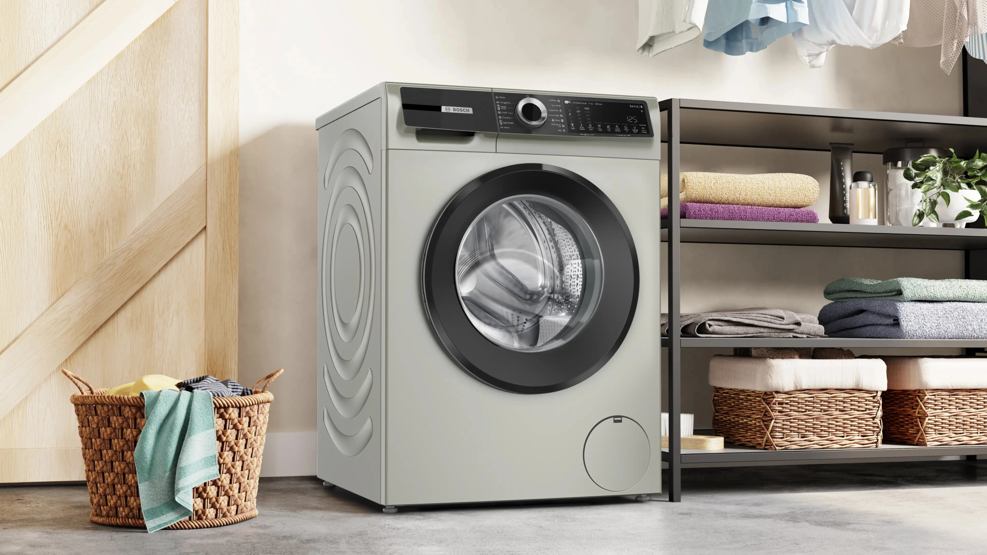 Стиральная машина Bosch Serie 6 WGK264ZXME пан.англ. загр.фронтальная макс.:11кг серый инвертор — миниатюра 3