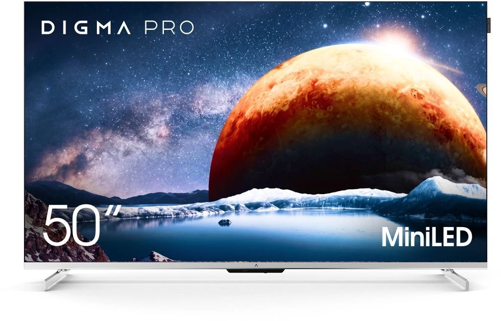 Телевизор QLED Digma Pro 50" Mini LED 50Q Google TV Frameless серебристый/серебристый 4K Ultra HD 144Hz MEMC DVB-T DVB-T2 DVB-C DVB-S DVB-S2 USB WiFi Smart TV — миниатюра 3