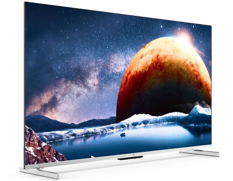 Телевизор QLED Digma Pro 50" Mini LED 50Q Google TV Frameless серебристый/серебристый 4K Ultra HD 144Hz MEMC DVB-T DVB-T2 DVB-C DVB-S DVB-S2 USB WiFi Smart TV — фото 1