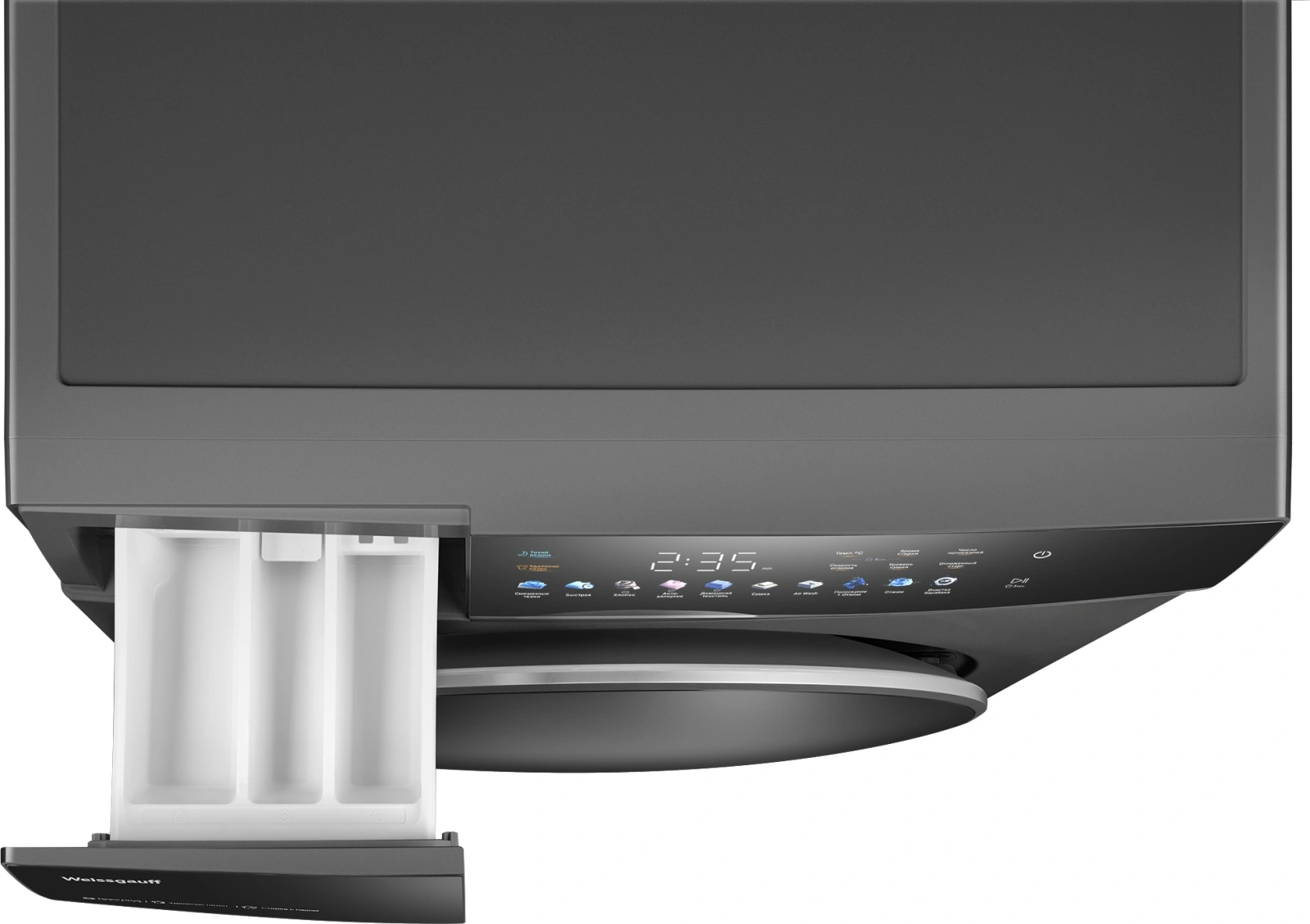 Стиральная машина Weissgauff WMD 62210 Direct Drive Touch Inverter Steam класс: B загр.фронтальная макс.:10.5кг (с сушкой) серый инвертор — миниатюра 9