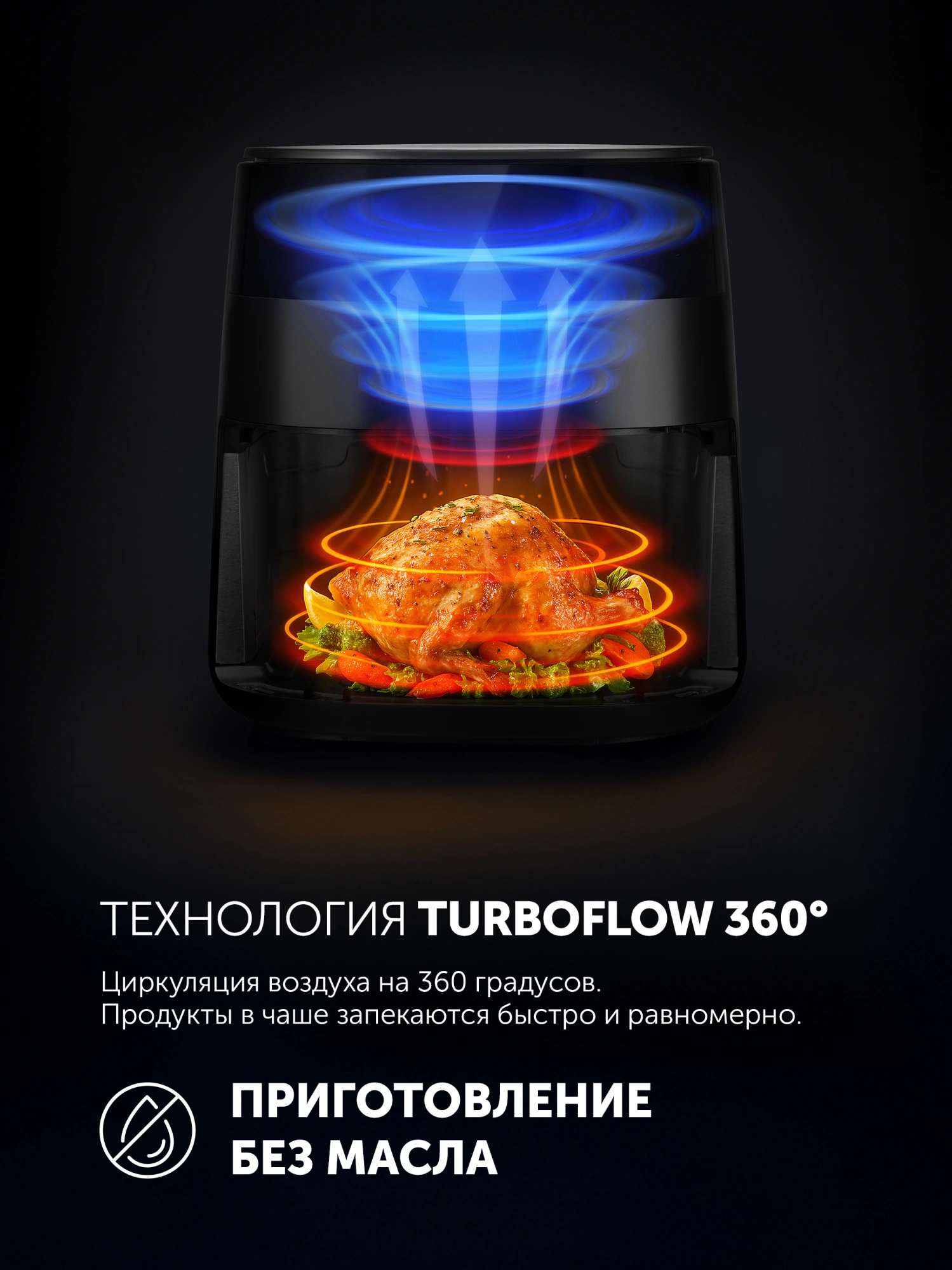 Аэрогриль Polaris PAF 6003W 6л 1800Вт черный (026984) — миниатюра 15