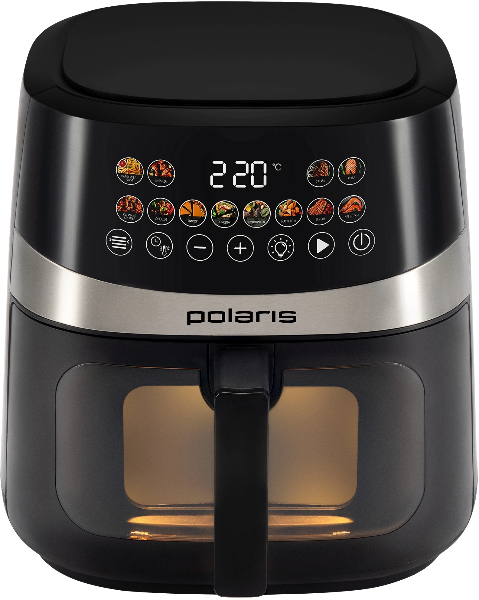 Аэрогриль Polaris PAF 8005W 7.5л 1800Вт черный (026987) — миниатюра 2