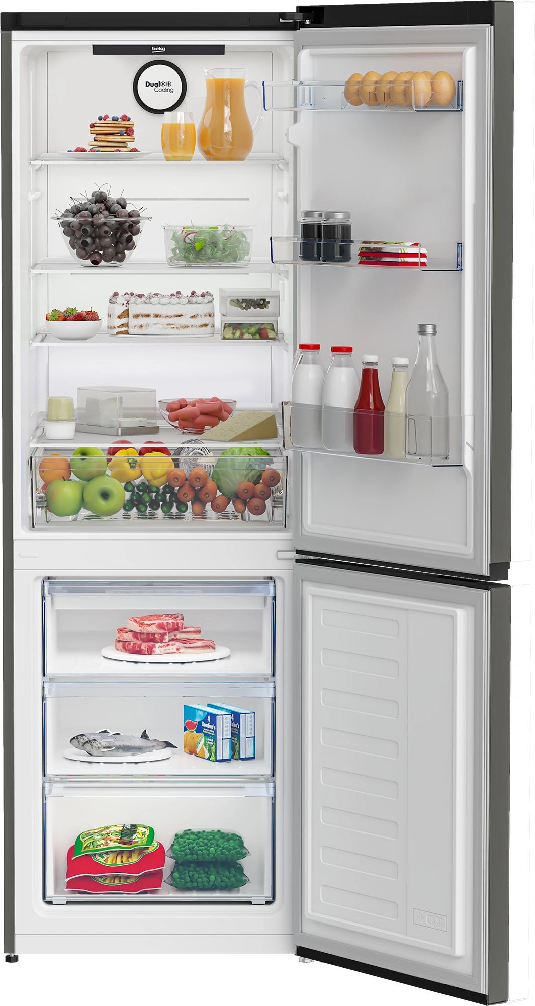 Холодильник Beko B3R0CNK362HG 2-хкамерн. серебристый — фото 1
