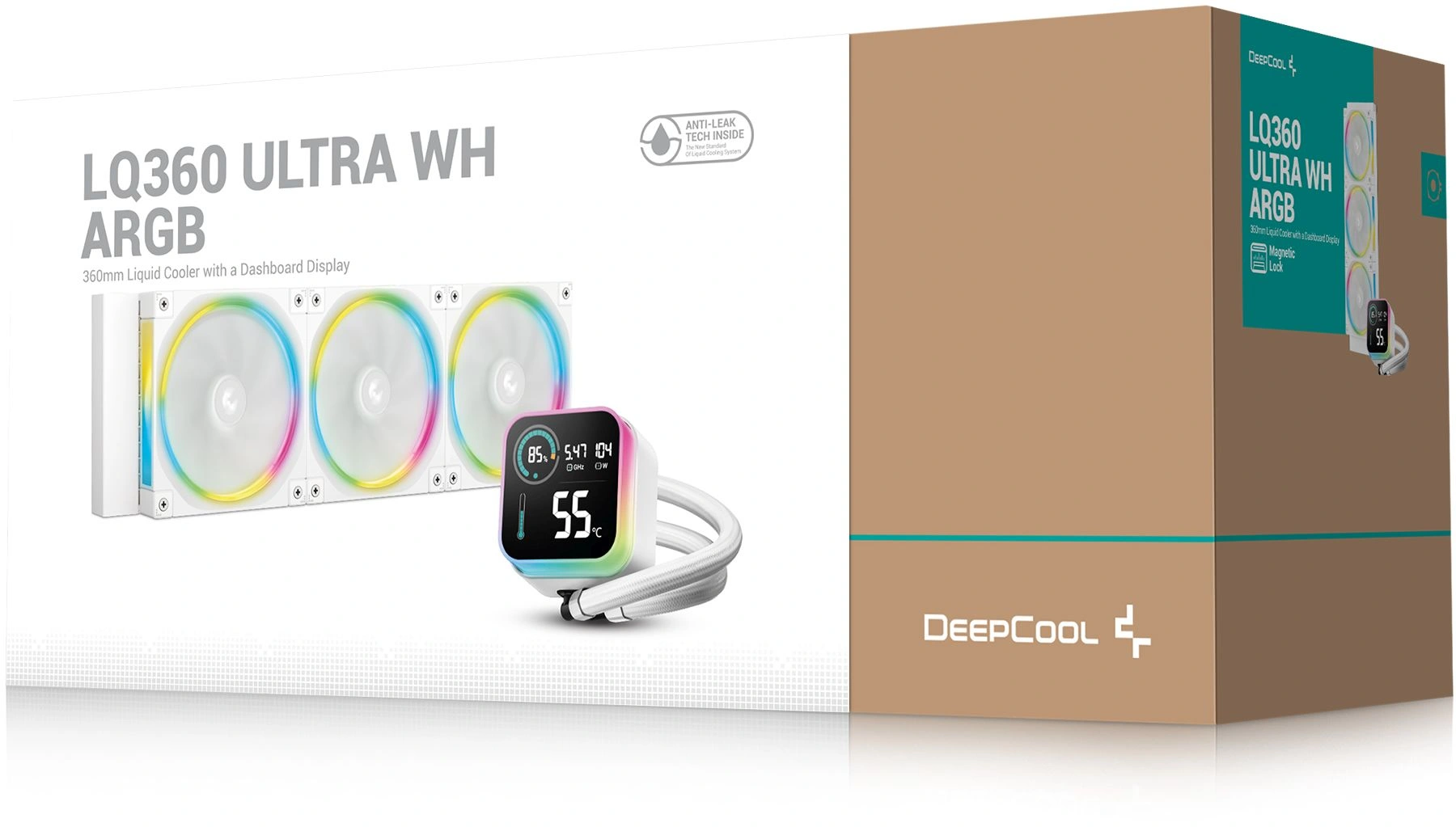 Система водяного охлаждения Deepcool LQ360 Ultra ARGB Soc-AM5/AM4/1200/1700/1851 белый 4-pin 32dB Al LCD 350W 1900gr Ret (R-LQ360-WHASMC-G-1) — миниатюра 6