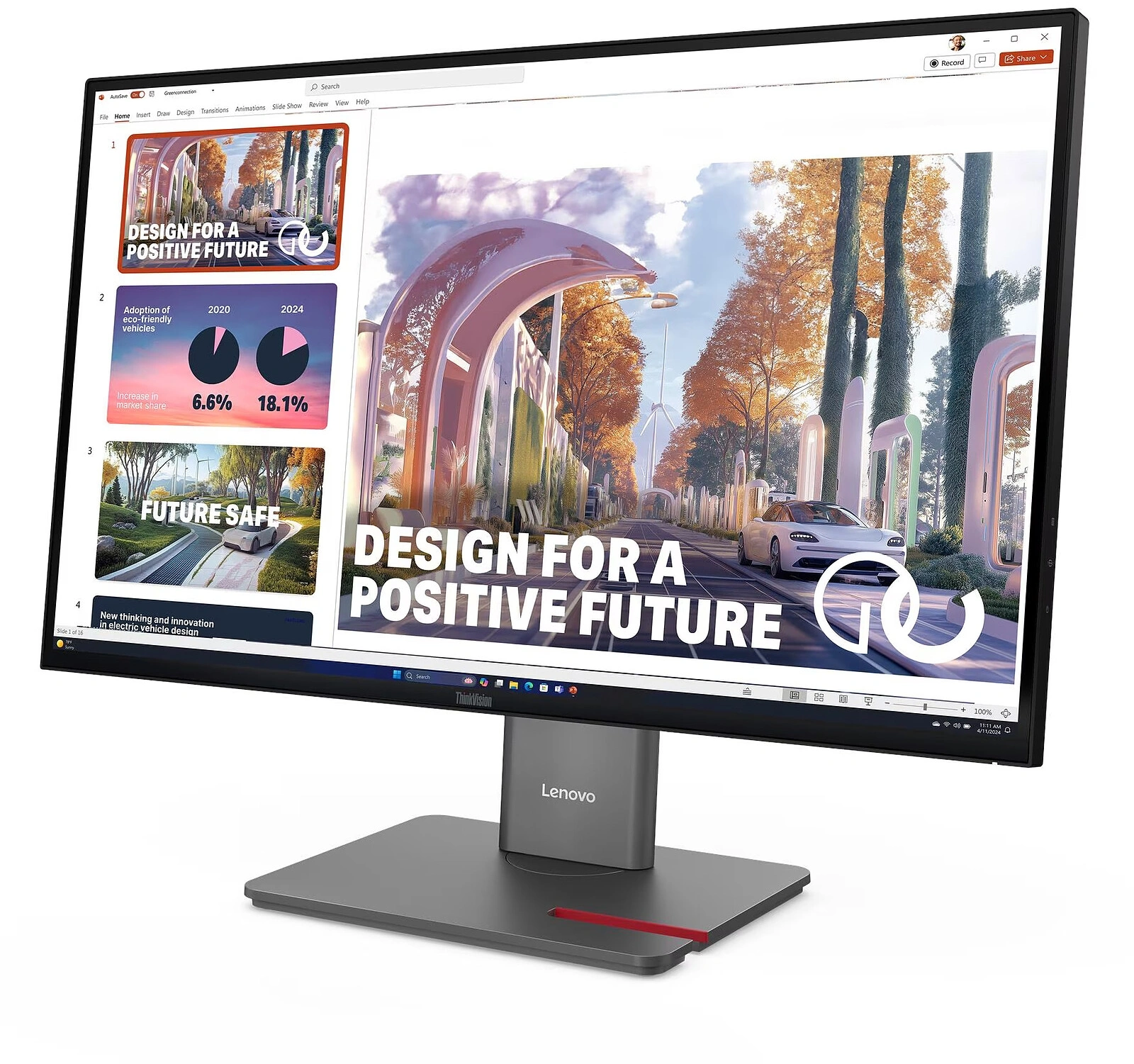 Монитор Lenovo 27" ThinkVision P27QD-40 черный IPS LED 4ms 16:9 HDMI матовая HAS Piv 350cd 178гр/178гр 2560x1440 120Hz DP QHD USB 6.8кг — миниатюра 2
