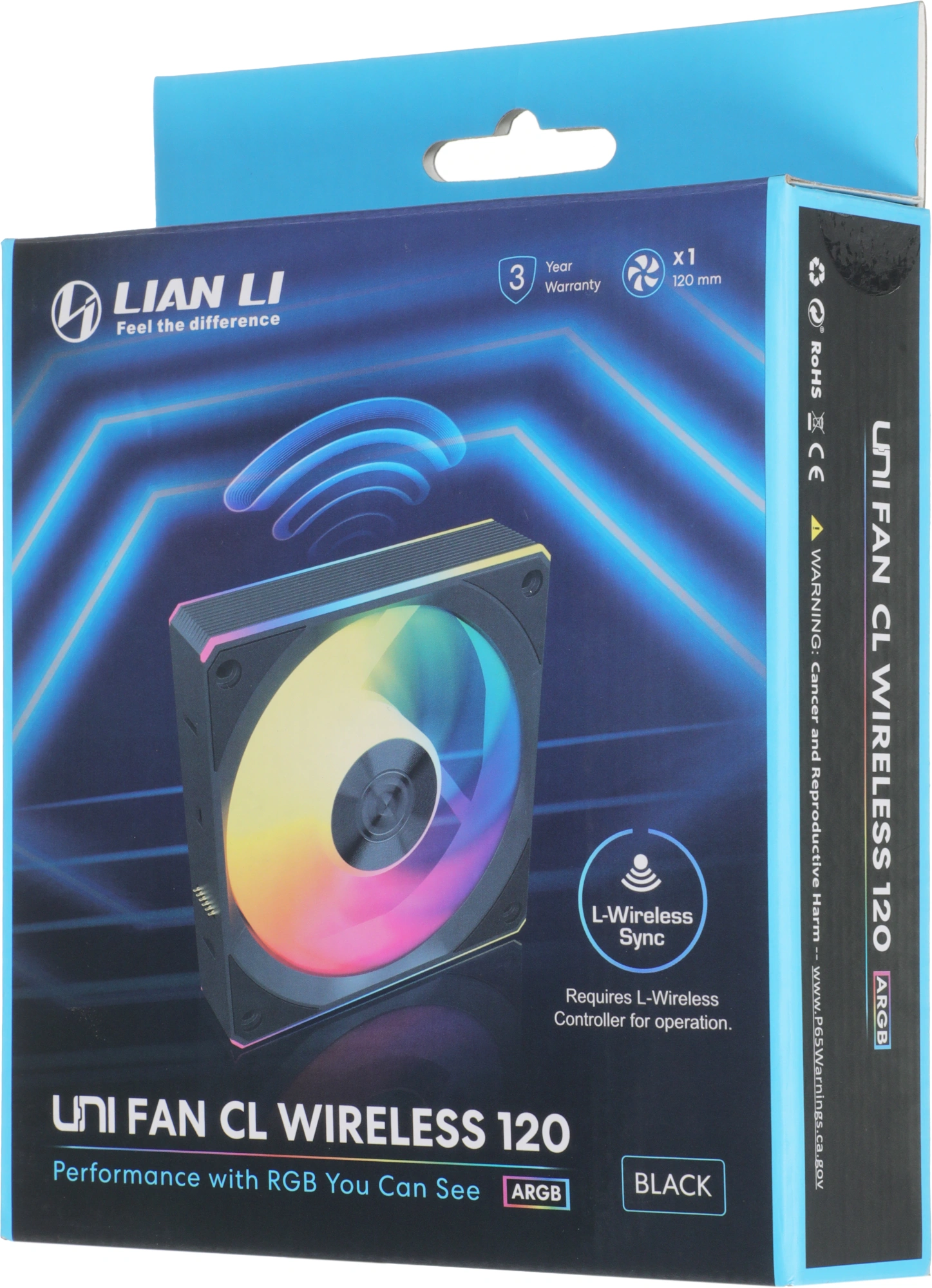 Вентилятор для корпуса Lian-Li Uni Fan CL Wireless 120 ARGB 124х120x28 черный 4-pin 29.8дБ (G99.12CL1W1B.R0) Ret — миниатюра 16