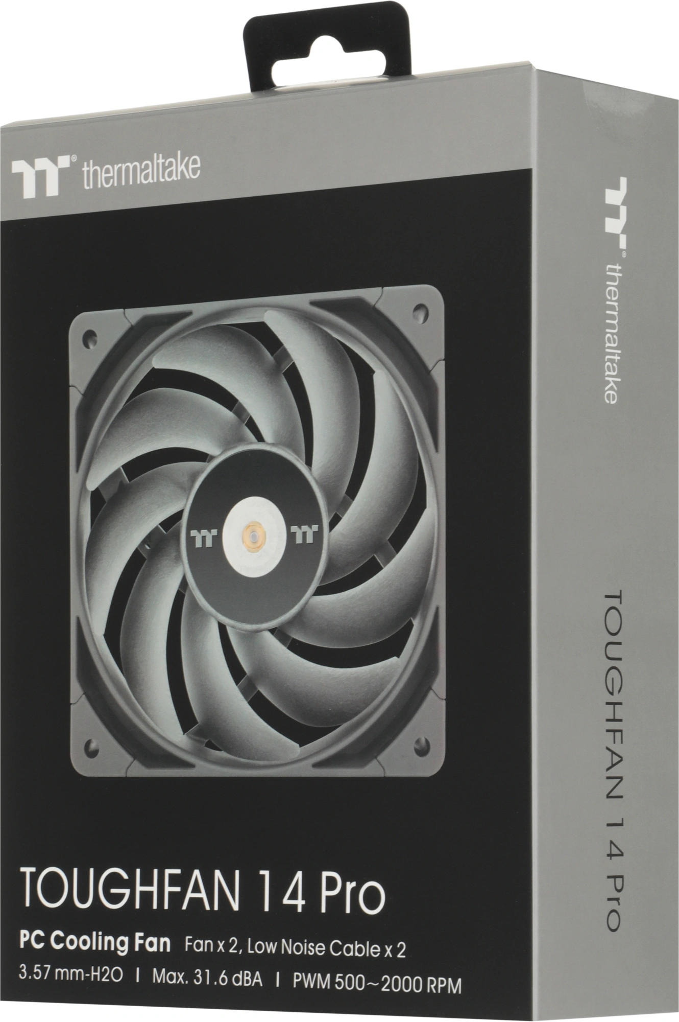 Вентилятор для корпуса Thermaltake Toughfan 14 Pro 140х140x25 черный 4-pin 31.6дБ (упак.:2шт) (CL-F160-PL14BL-A) Ret — фото 1