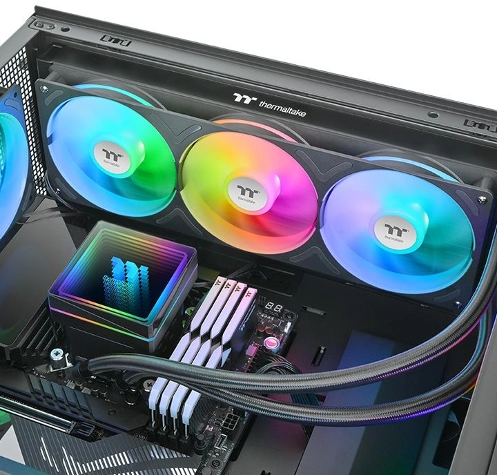 Система водяного охлаждения Thermaltake TH360 V3 ARGB Soc-AM5/AM4/1200/1700/1851 черный 4-pin 37.8dB Al Ret (CL-W466-PL12SW-A) — миниатюра 5