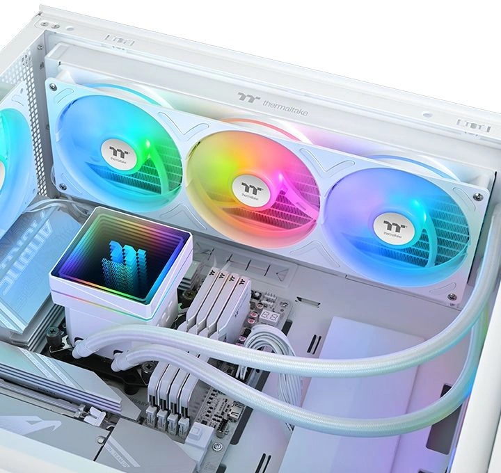 Система водяного охлаждения Thermaltake TH360 V3 Snow ARGB Soc-AM5/AM4/1200/1700/1851 белый 4-pin 37.8dB Al Ret (CL-W468-PL12SW-A) — миниатюра 5