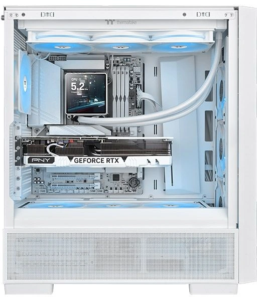 Система водяного охлаждения Thermaltake TH360 V3 Ultra Snow ARGB Soc-AM5/AM4/1200/1700/1851 белый 4-pin 37.8dB Al LCD 365W Ret (CL-W476-PL12SW-A) — миниатюра 6