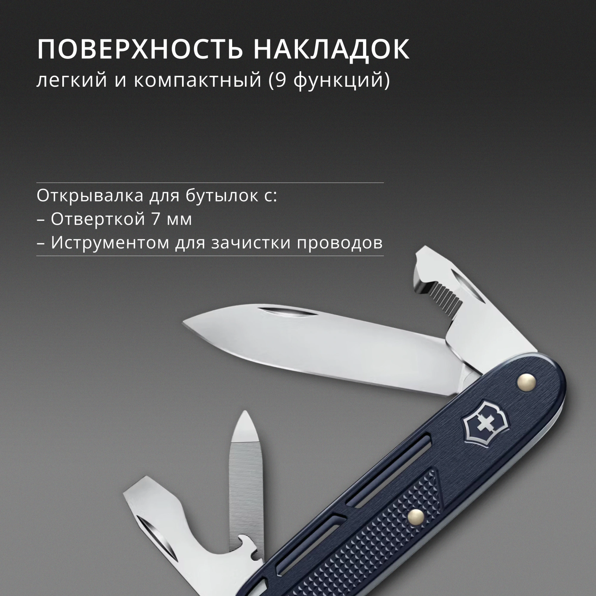 Нож перочинный Victorinox Synergy Alox (0.8216.22) 93мм 9функц. синий карт.коробка — миниатюра 9