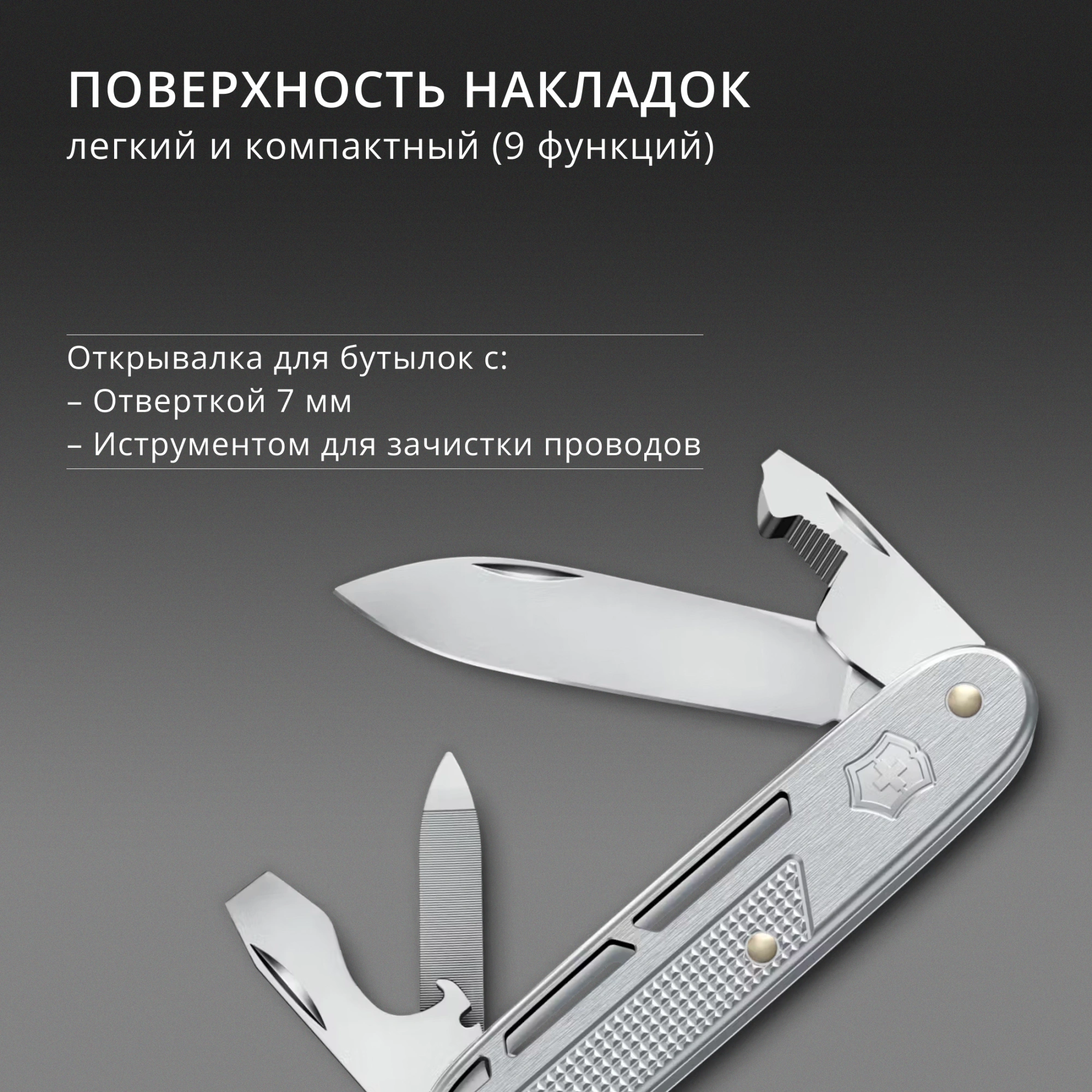 Нож перочинный Victorinox Synergy Alox (0.8216.26) 93мм 9функц. серебристый карт.коробка — миниатюра 9