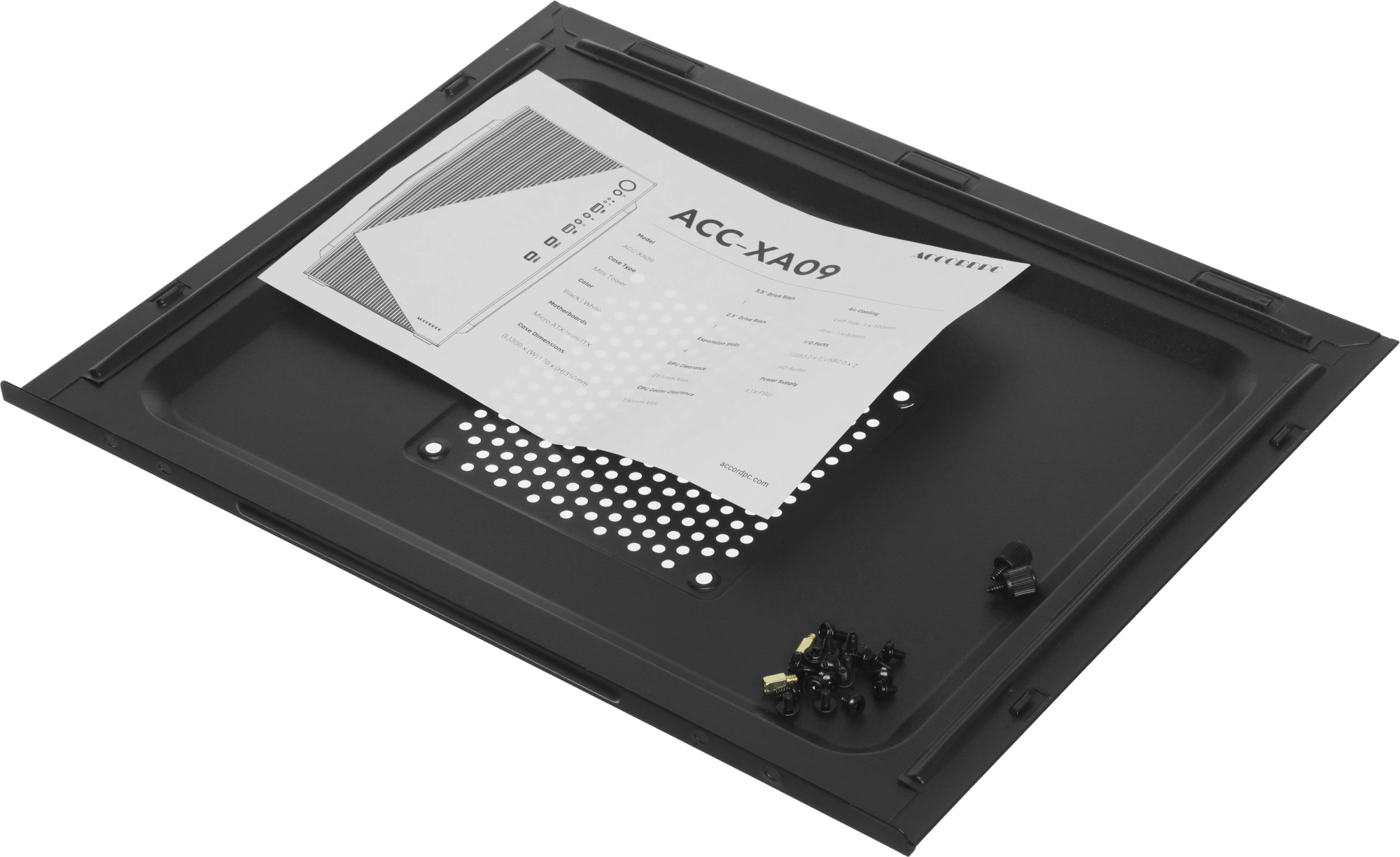 Корпус Accord ACC-XA09 черный без БП mATX 1x80mm 1x120mm 2xUSB2.0 1xUSB3.0 audio bott PSU — миниатюра 10