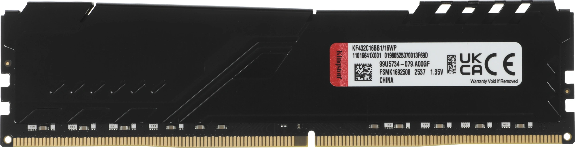 Память DDR4 16GB 3200MHz Kingston KF432C16BB1/16WP Fury Beast Black RTL Gaming PC4-25600 CL16 DIMM UDIMM 288-pin 1.35В dual rank с радиатором Ret — миниатюра 5