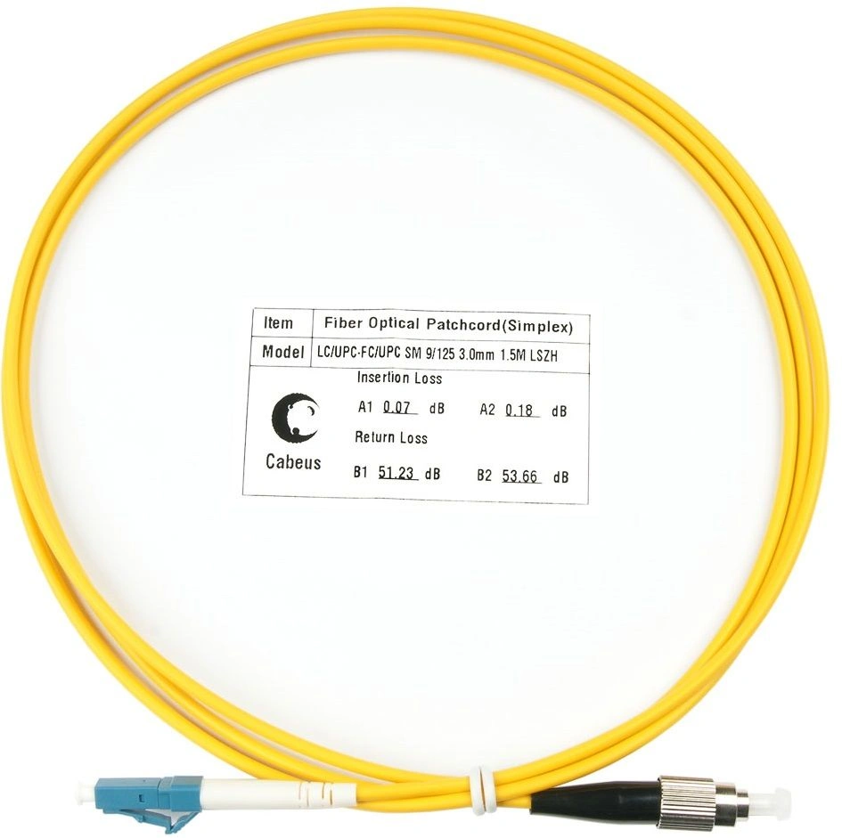 Патч-корд Cabeus FOP(S)-9-LC-FC-1,5M 1x9/125 OS2 LC-FC 1.5м LSZH желтый — фото 1