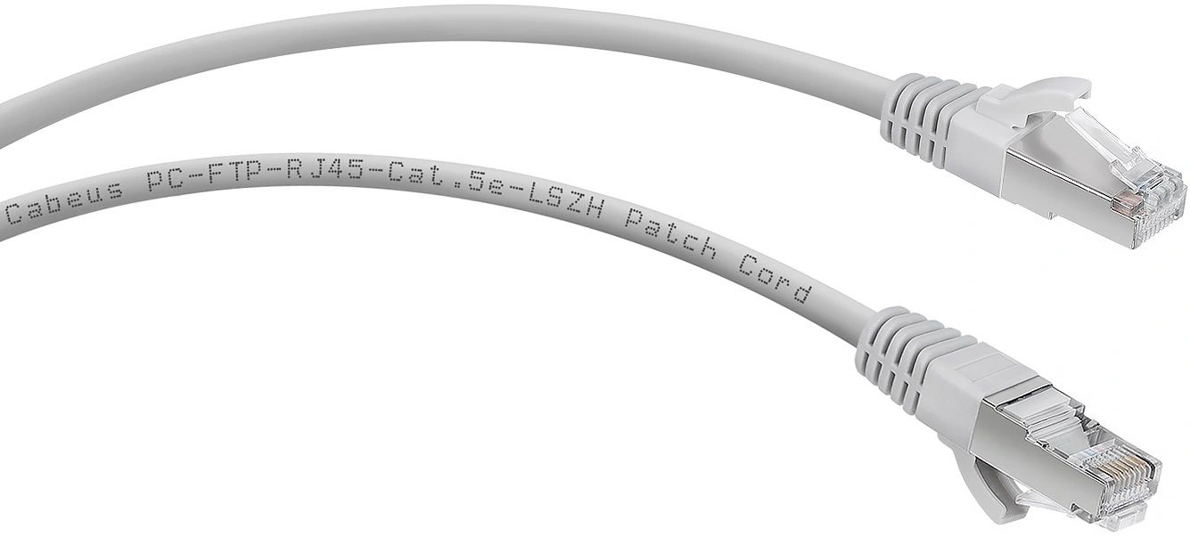Патч-корд Cabeus PC-FTP-RJ45-CAT.5E-1.5M-LSZH F/UTP RJ-45 вил.-вилка RJ-45 кат.5E 1.5м серый LSZH — миниатюра 2
