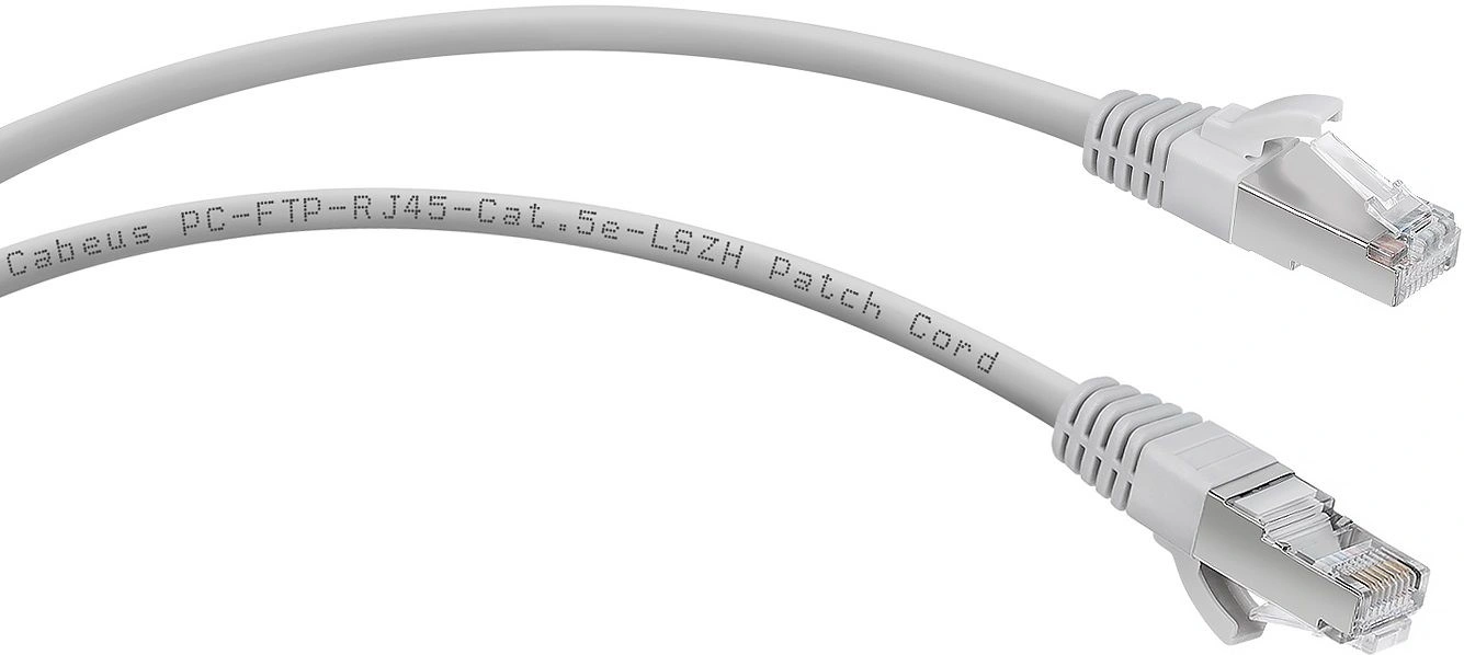 Патч-корд Cabeus PC-FTP-RJ45-CAT.5E-10M-LSZH F/UTP RJ-45 вил.-вилка RJ-45 кат.5E 10м серый LSZH — миниатюра 2