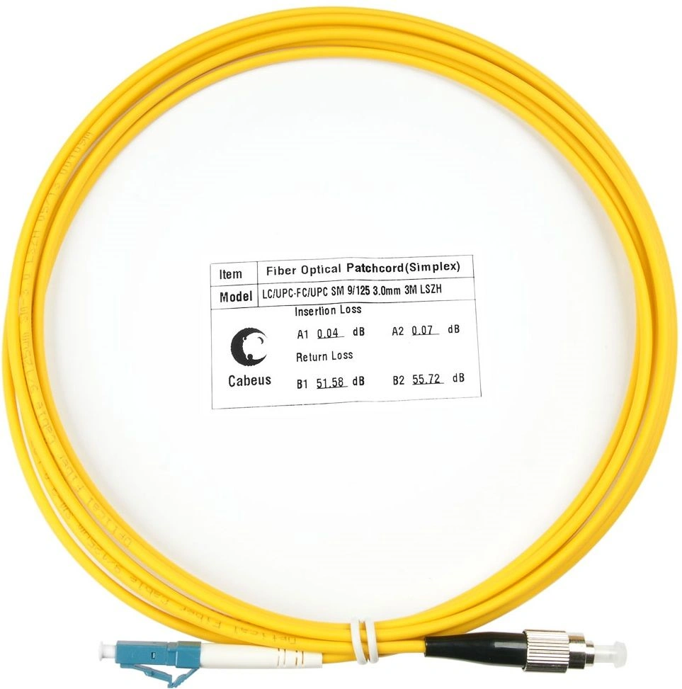 Патч-корд Cabeus FOP(S)-9-LC-FC-3M 1x9/125 OS2 LC-FC 3м LSZH желтый — фото 1