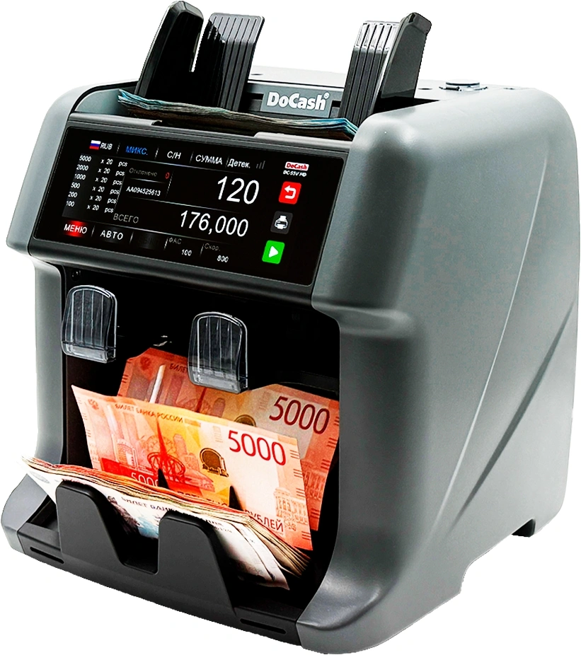 Счетчик банкнот DoCash DC-55V HD автоматический мультивалютный 29147 — миниатюра 2